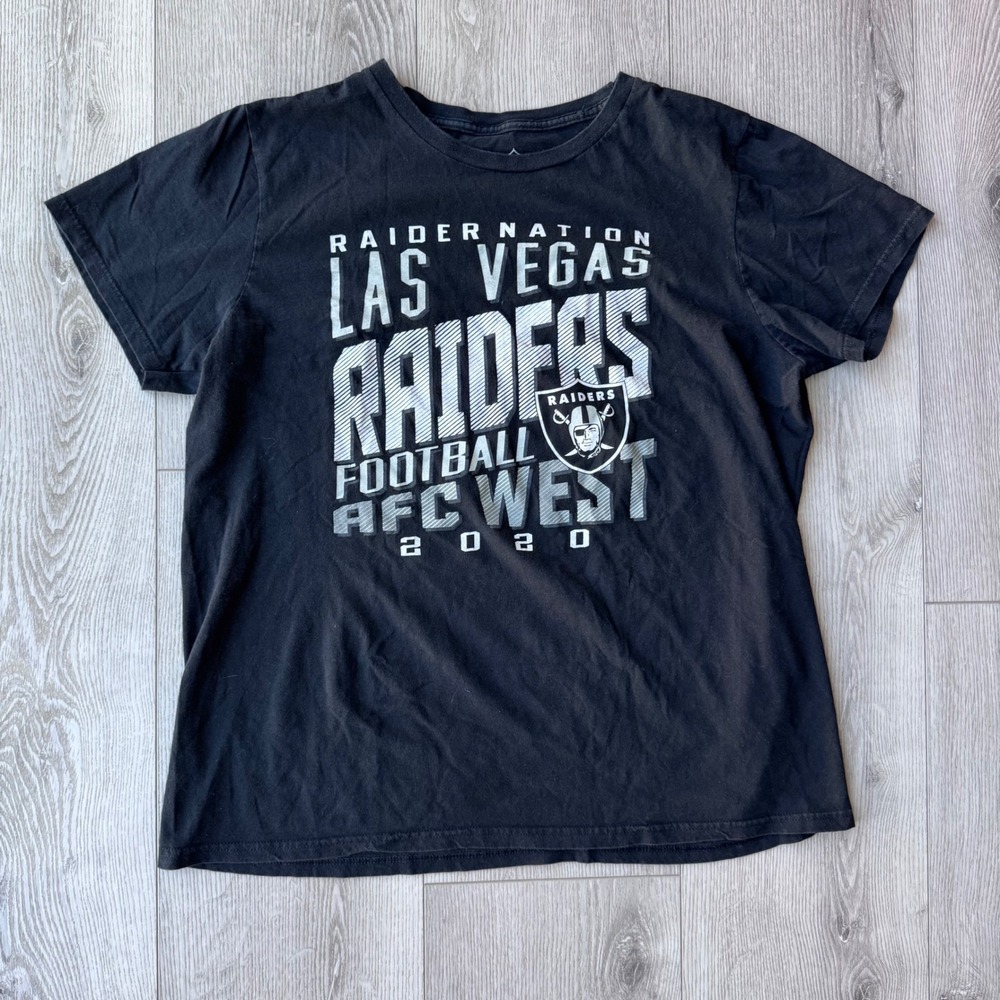 Las Vegas Raiders NFL T Shirt Mens XL Black 2020 AFC West Raider Nation Graphic